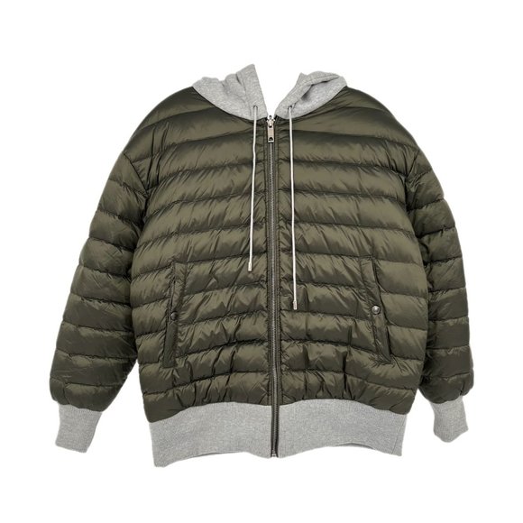 Burberry Jackets & Blazers - Burberry Green & Gray Langleigh Reversible Hooded Bomber Jacket